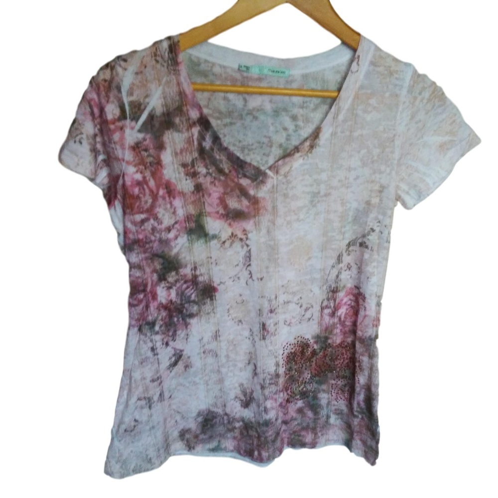 Maurices Tie-Dye T-Shirt with Rhinestone Flare